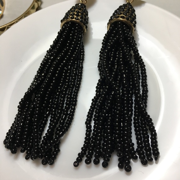 FREE w/Bundle! Black Statement Tassel Earrings - Picture 3 of 5
